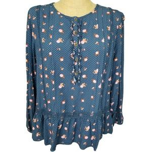 Floral Navy Blue Women's Top